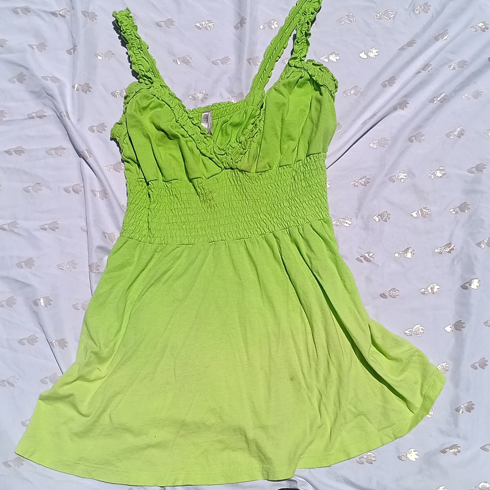 Neon green tank top